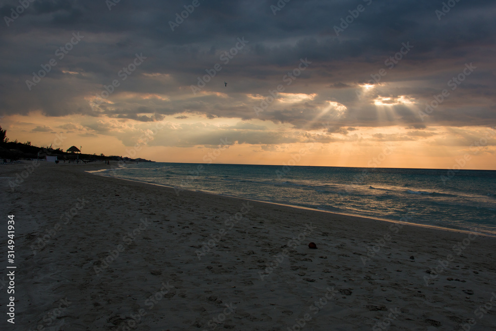 Sunset Cuban beach
