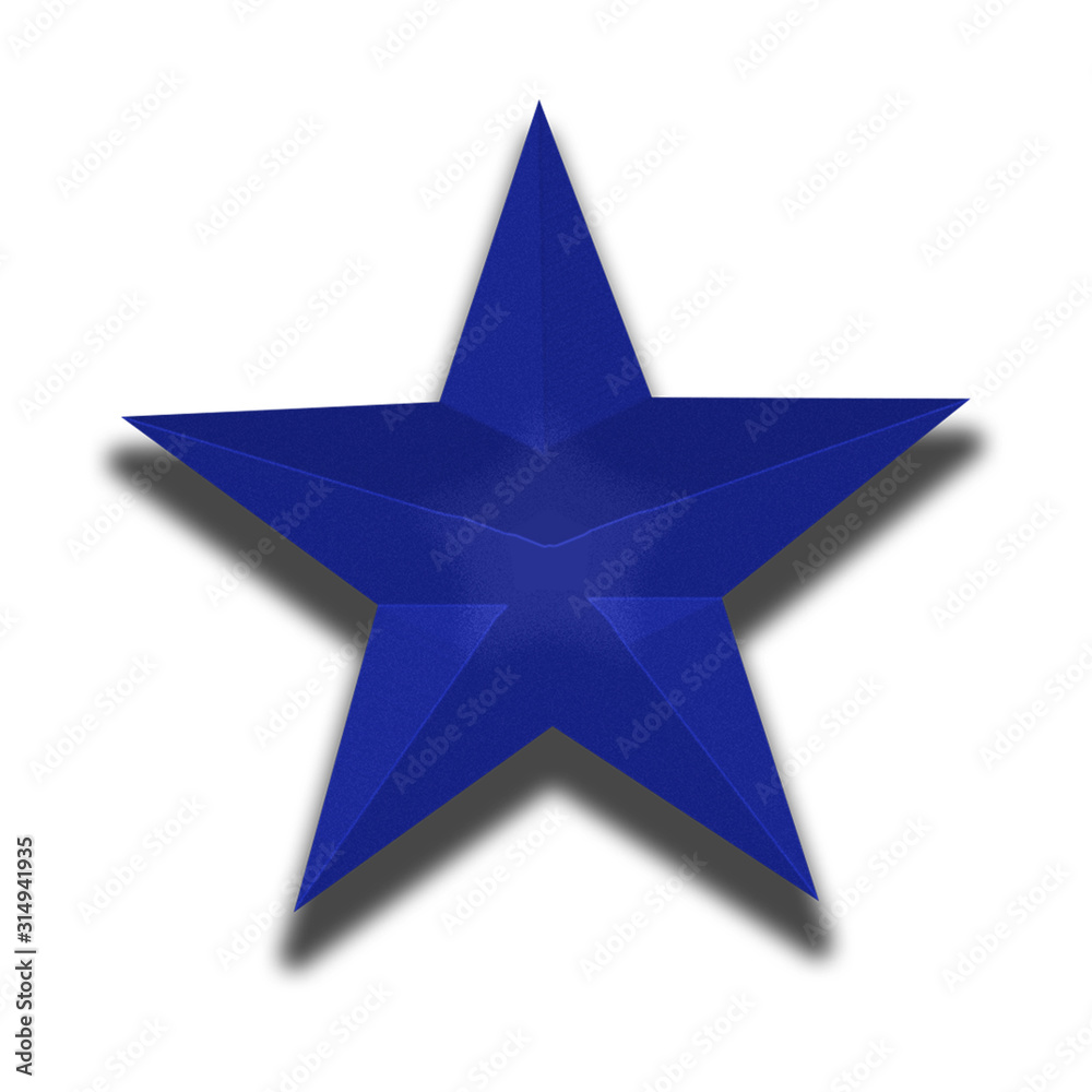 Obraz premium Embossed Blue Star Drop Shadow