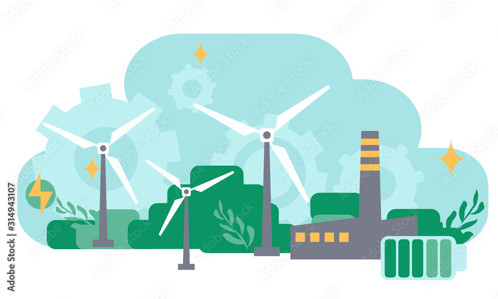 Naklejka premium Simple flat Ecology connection concept background . Vector infographic 