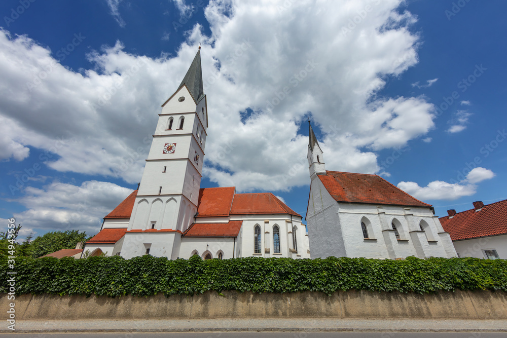 Bavarian Church and Chapel against the blue sky