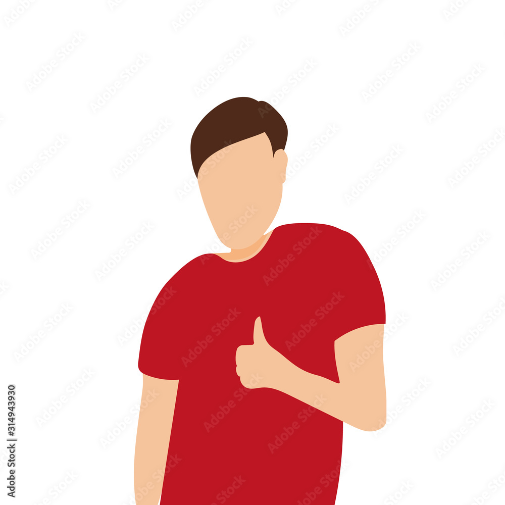 A cheerful and contented man shows a like. Young guy isolated on white A cheerful and contented man shows a like. Young guy isolated on white
