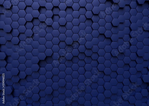 Hexagen blue background 3d rendering © Anna