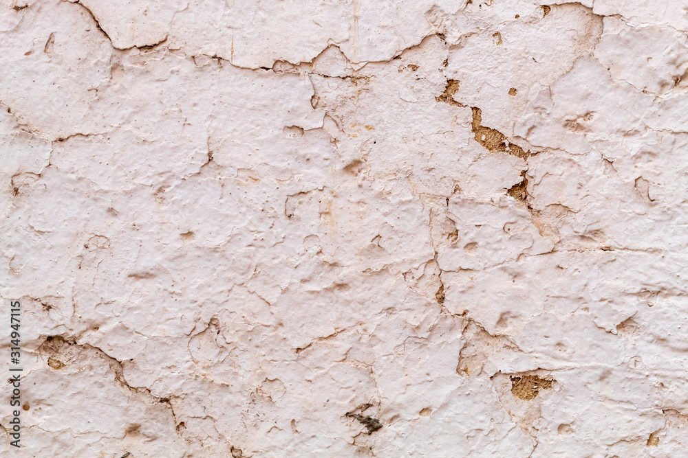 Fototapeta premium Old Weathered White Painted House of The Mud Wall