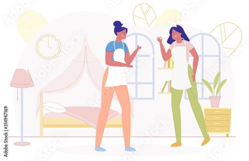 Characters from Cleaning Service in Bedroom Flat.