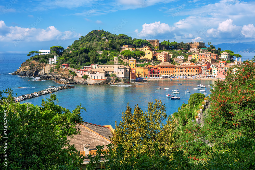 Bay of Silence and Sestri Levante Old town, Italy