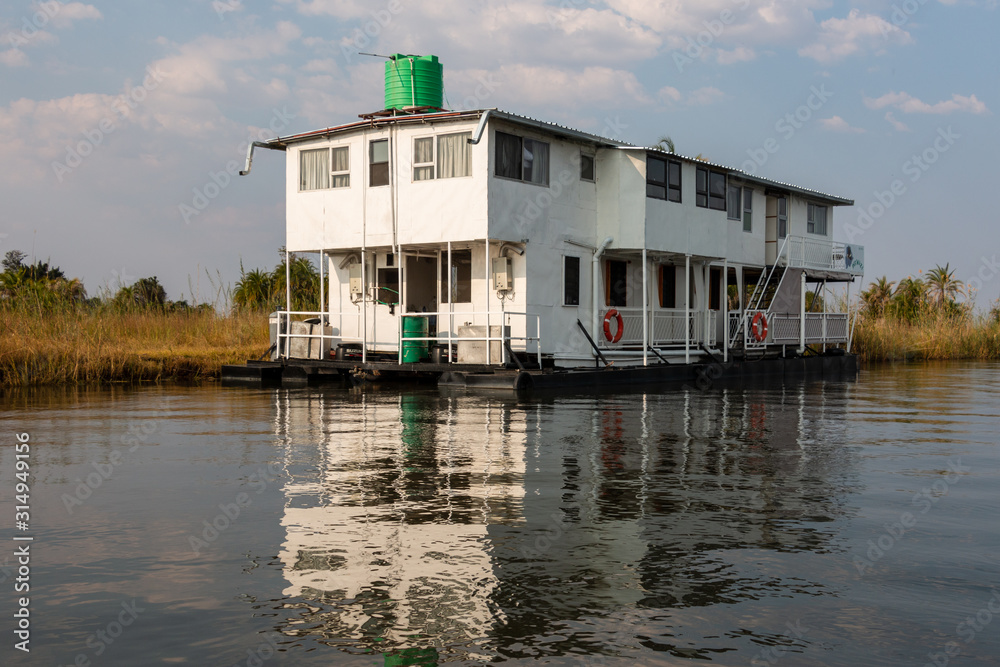 Boat house in river Boat house in river
