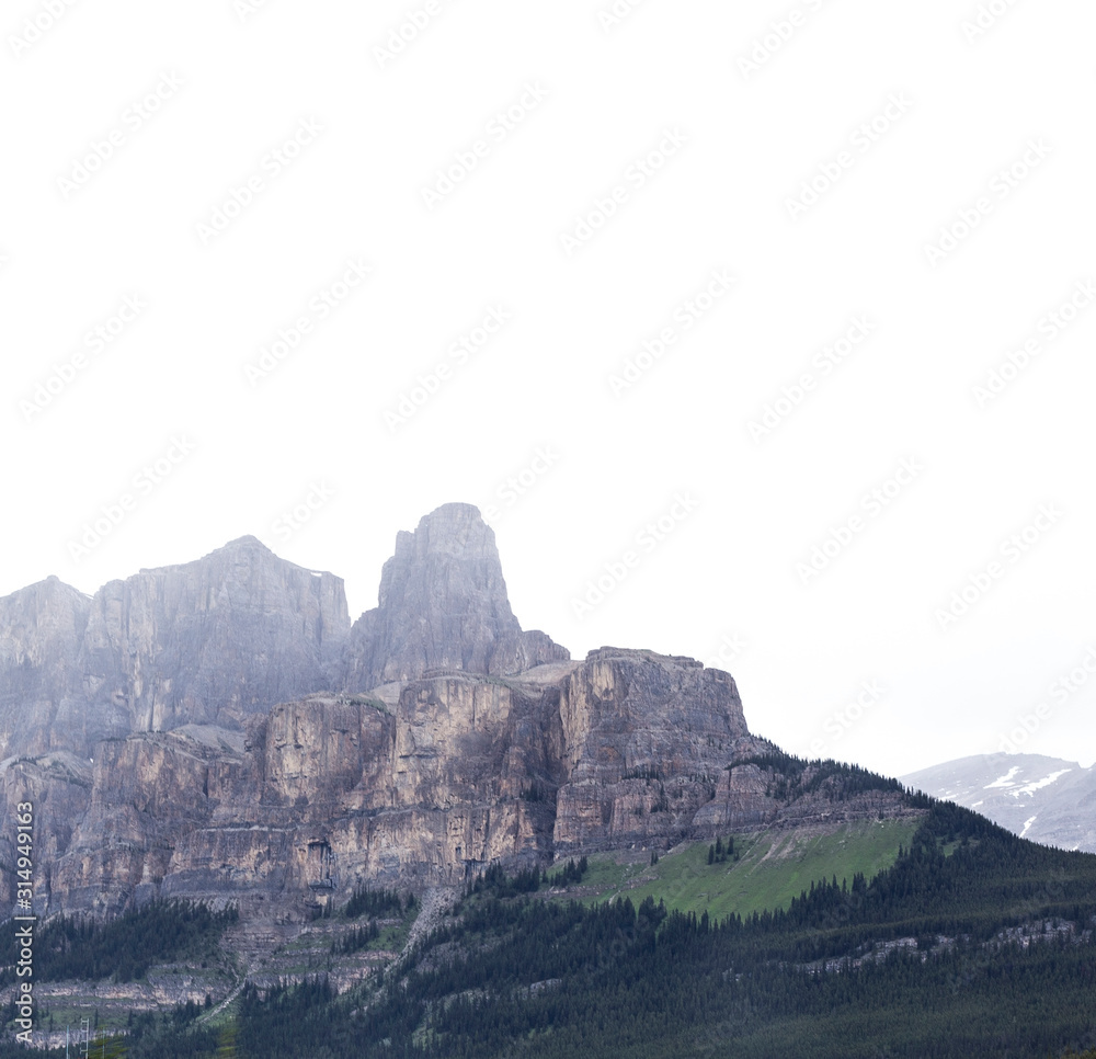 Naklejka premium Rocky mountains in dreary weather