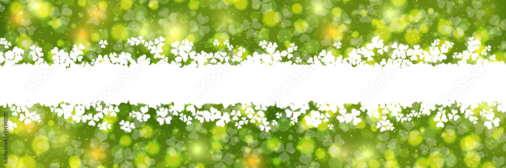 St.Patrick's Day green vector background with clover leaves St.Patrick's Day green vector background with clover leaves