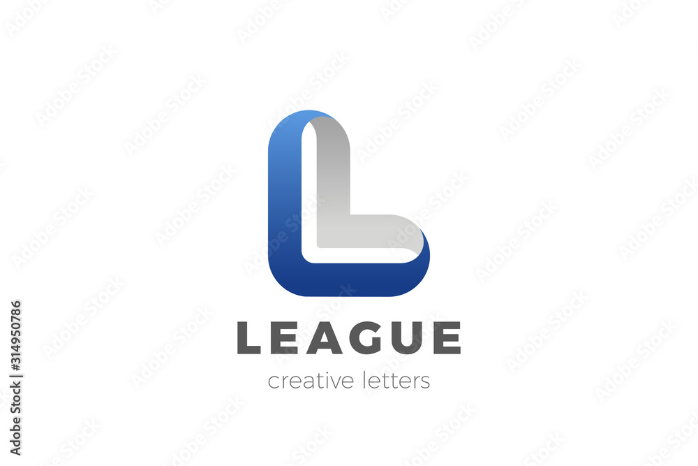 Letter L Logo design vector template Ribbon Font style Typography.