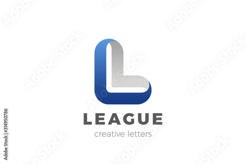 Letter L Logo design vector template Ribbon Font style Typography.