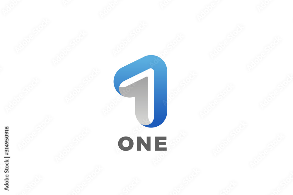 Number 1 One Logo design vector template Ribbon Font style Typography. Number 1 One Logo design vector template Ribbon Font style Typography.