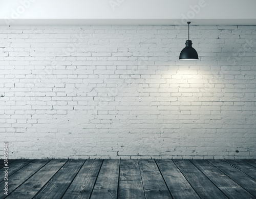 Fototapeta Naklejka Na Ścianę i Meble -  Interior room with blank brick wall
