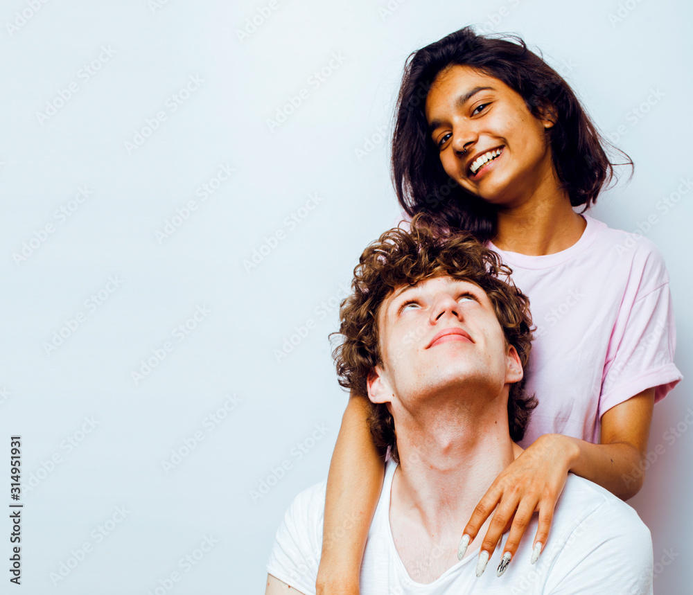 Best Friends Teenage Girl And Boy Together Having Fun, Posing Em Stock  Photo, Picture and Royalty Free Image. Image 95477008.