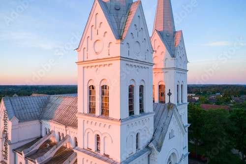 Old catholic church in Belarus photo