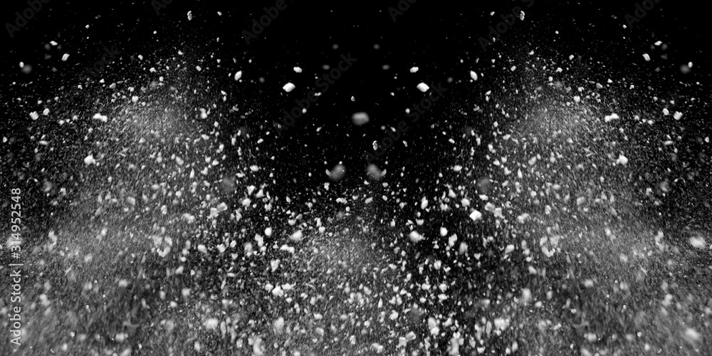 design of abstract powder dust explosion over black background