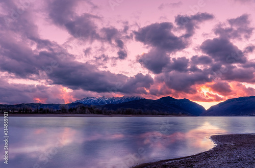 Sunset at Pineview Reservoir, Utah