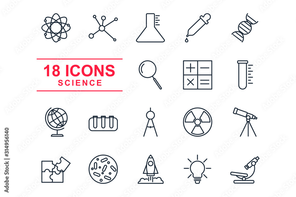 Set Science icon template color editable. scientific activity elements pack symbol vector sign isolated on white background illustration for graphic and web design. Set Science icon template color editable. scientific activity elements pack symbol vector sign isolated on white background illustration for graphic and web design.