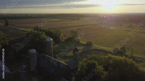 Sunrise over Farm Field 