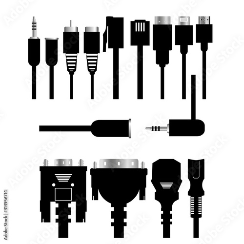 Monitor hardware icons ,cabels