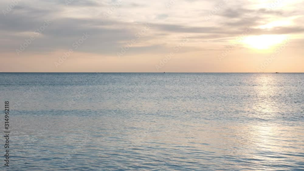 Background sea and sky In the evening sunset. Slow motion Background sea and sky In the evening sunset. Slow motion