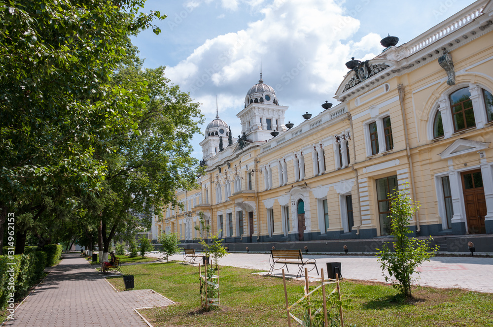 Russia, Blagoveshchensk, July 2019: Summer. Amur regional children's library in the center of Blagoveshchensk