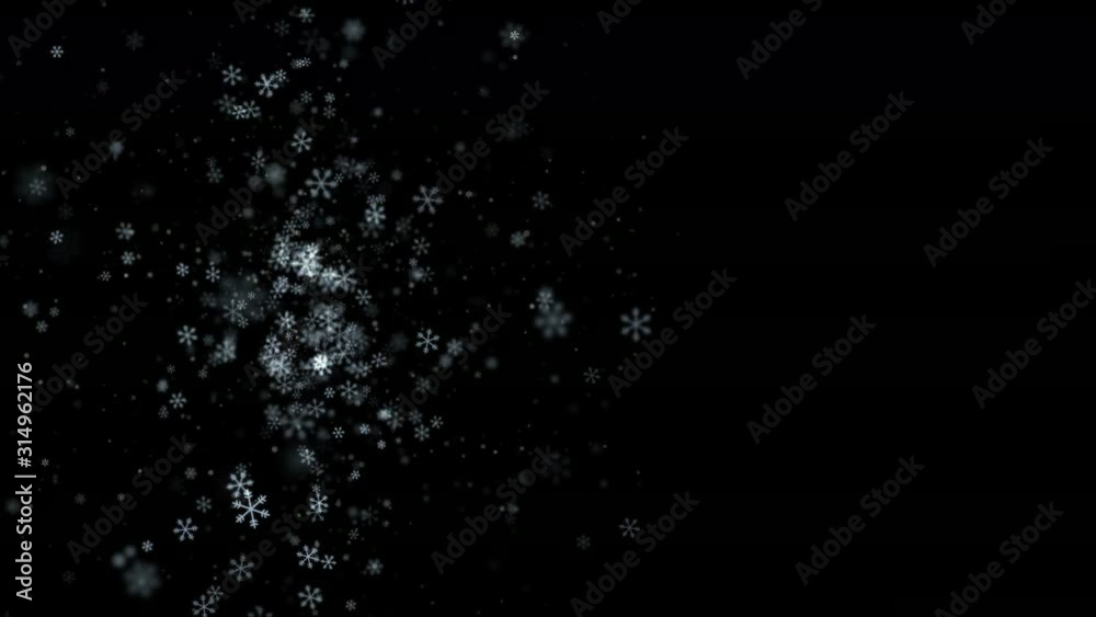降り注ぐ雪の結晶　コピースペース