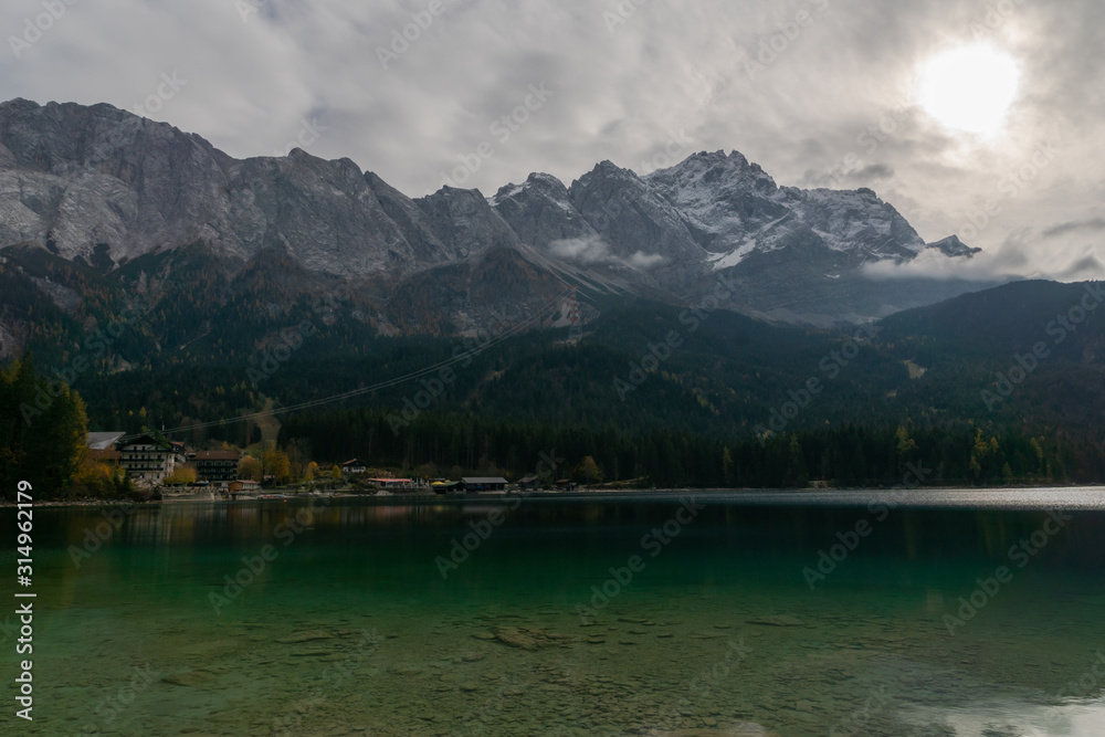 On a cloudy autumn morning at Zugspitze