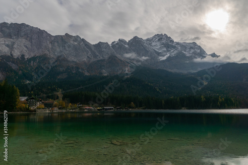 On a cloudy autumn morning at Zugspitze