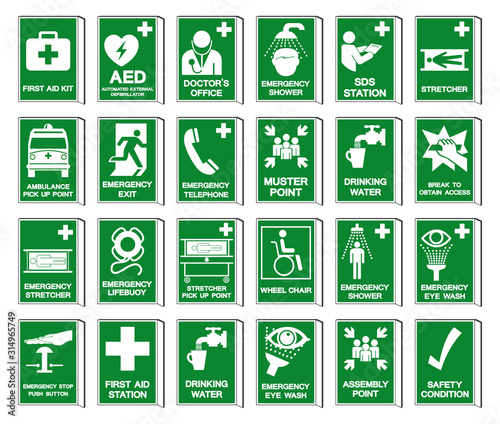 Set Of Safety Condition Collection Symbol Sign, Vector Illustration, Isolated On White Background Label .EPS10