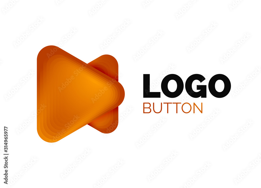 Play, arrow or download button icon, minimal design business logo template. 3d geometric bold in relief style with color blend steps effect. Vector Illustration For Wallpaper, Banner, Background, Card Play, arrow or download button icon, minimal design business logo template. 3d geometric bold in relief style with color blend steps effect. Vector Illustration For Wallpaper, Banner, Background, Card