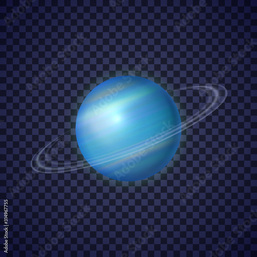 Wallpaper Mural Uranus planet with rings on transparent background