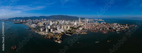 Panel kuchenny z motywem Aerial panoramic view of Penang Island, Malaysia.