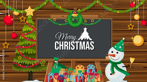 Border template with christmas theme background