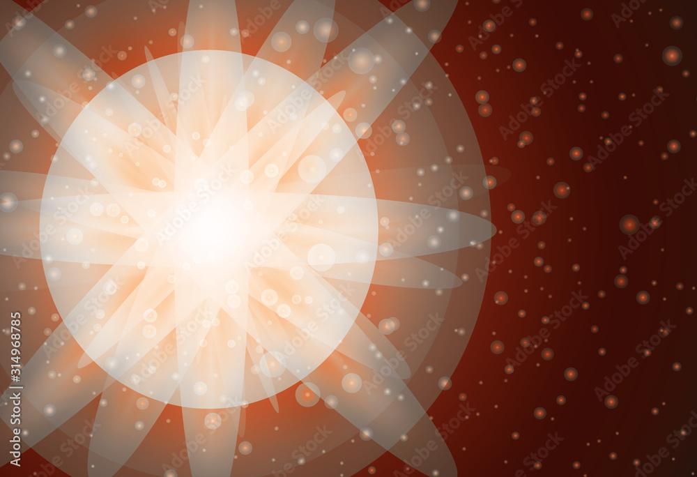 Background design with orange bright light