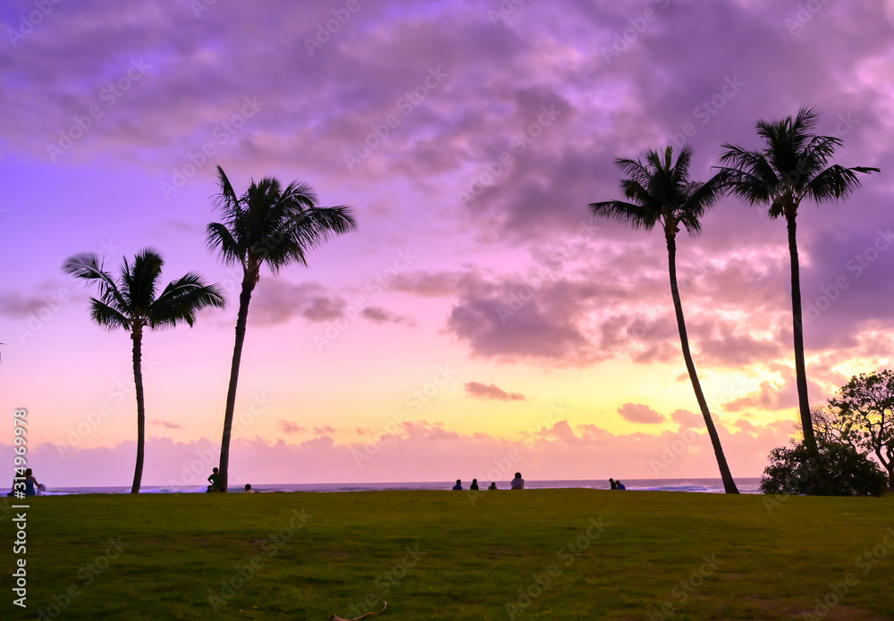 Sunset over the coast of Kauai, Hawaii. Sunset over the coast of Kauai, Hawaii.