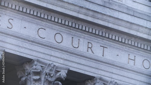 Unites States Court house facade, filmed in 4k raw photo