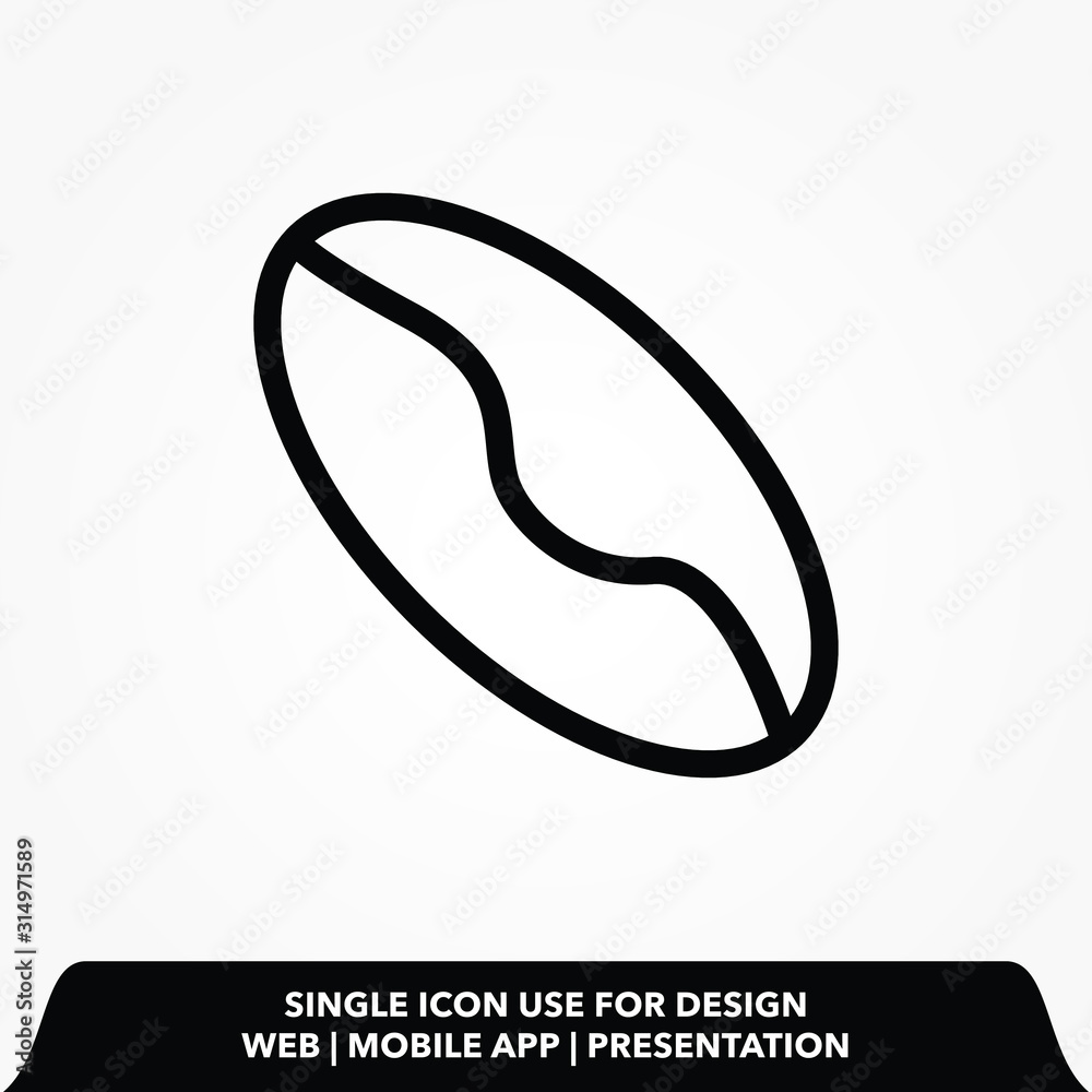 coffee bean vector line icon.Basic element illustration.coffee bean vector outline symbol design. coffee bean vector line icon.Basic element illustration.coffee bean vector outline symbol design.