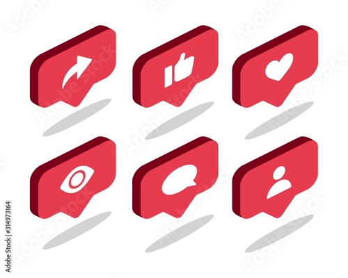 Isometric message bubbles