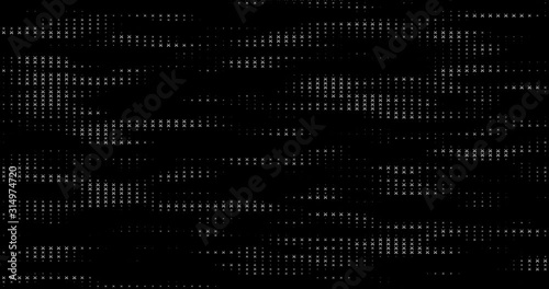 Binary code waves with 0 and 1 signs. 4K motion graphics background.