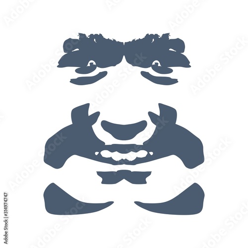 Face half turn view. Elegant silhouette of a two female heads.