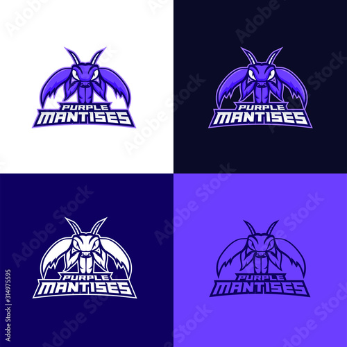 mantis e sport logo cartoon  icon design