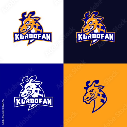 giraffe sport logo cartoon mascot icon design