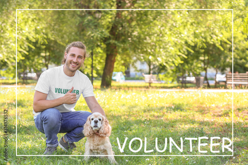 Male volunteer with cute do...