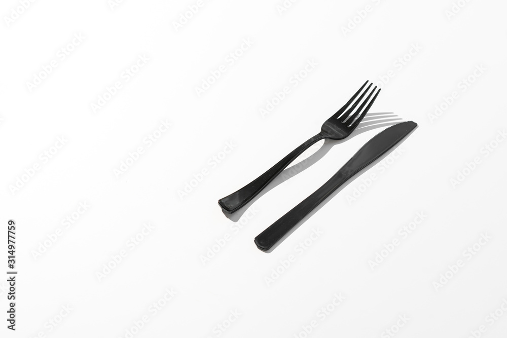 top view conceptual minimalism with plastic table utensil tablewear cultery top view conceptual minimalism with plastic table utensil tablewear cultery