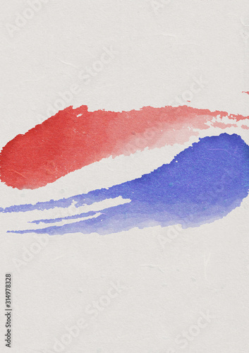 Korean flag pattern painted with brush