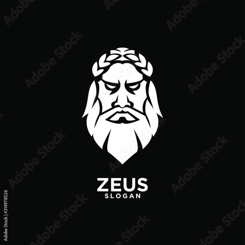 Zeus god head black logo design