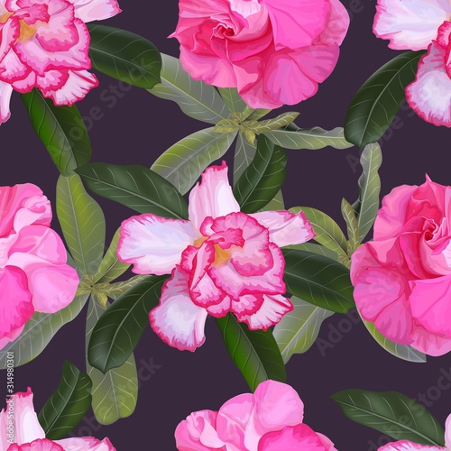 Flower seamless pattern vector illustration with zalea flower photo
