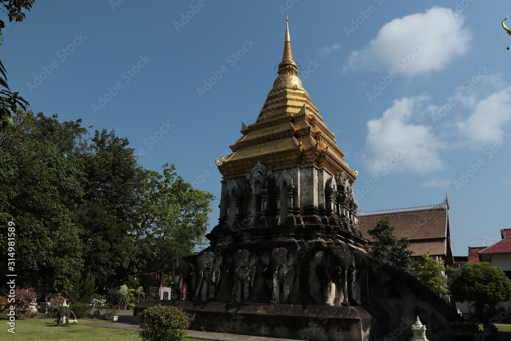 Fototapeta premium Wat Chiang Man is the oldest temple in Chiang Mai