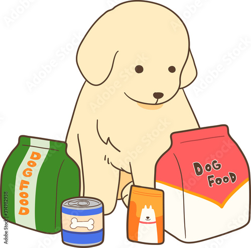 ゴールデンレトリバーの子犬（ドッグフードを選ぶ）