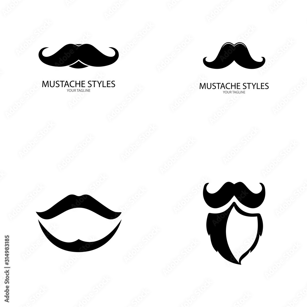 Mustache icon vector ilustration template Mustache icon vector ilustration template